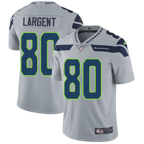 Nike Seahawks #80 Steve Largent Grey Alternate Men's Stitched NFL Vapor Untouchable Limited Jersey